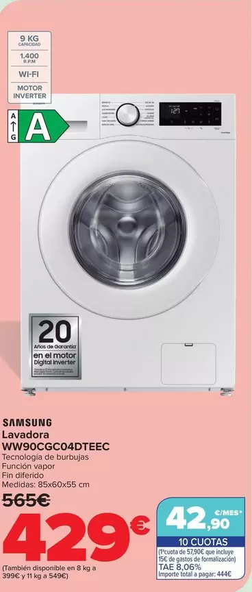 Samsung - Lavadora WW90CGC04DTEEC