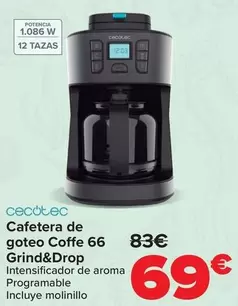 Cecotec - Cafetera De Goteo Coffe 66 Grind&Drop