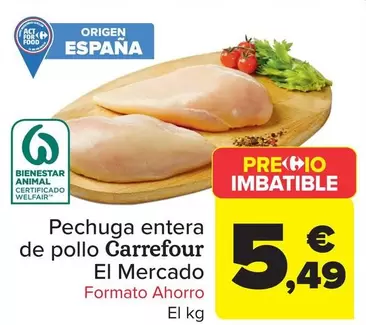 Carrefour El Mercado - Pechuga Entera  De Pollo