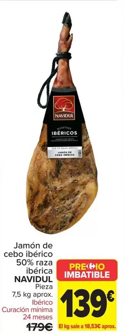 Navidul - Jamón De Cebo Ibérico 50% Raza  Ibérica  
