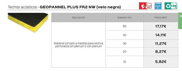 Techos Acusticos Geopannel Plus Fr2 Nw