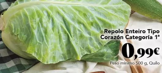 Repolo Enteiro Tipo Corazón Categoría 1ª