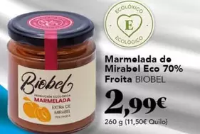 Biobel - Marmelada De Mirabel Eco 70% Froita 