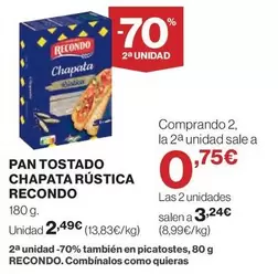 Recondo - Pan Tostado Chapata Rustica