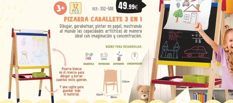 Pizarra Caballete 3 En 1