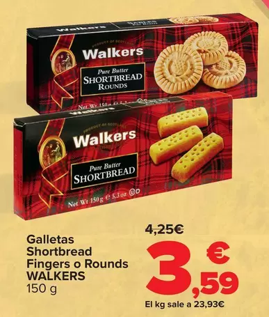 Walkers - Galletas Shortbread Fingers O Rounds 