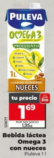 Puleva  - Bebida Láctea Omega 3 Con Nueces 1 L