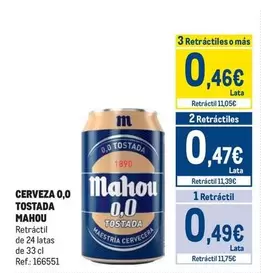 Mahou - Cerveza 0,0 Tostada