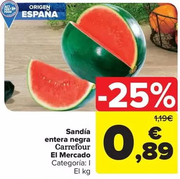 carrefour - Sandía entera negra El Mercado
