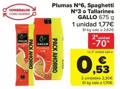Gallo - Plumas No6, Spaghetti N°3 O Tallarines