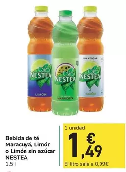 Nestea - Bebida De Te Maracuya, Limon O Limon Sin Azucar