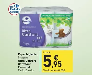 carrefour - Papel Higiénico 3 Capas Ultra Confort Essential