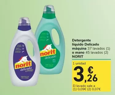 Norit - Detergente Líquido Delicado Màquina 37 Lavados