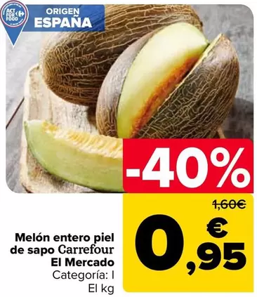 Carrefour El Mercado - Melón Entero Piel De Sapo