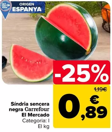Carrefour El Mercado - Sandía Entera Negra