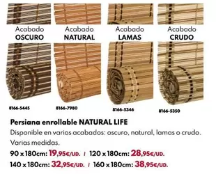 Persiana Enrollable Natural Life