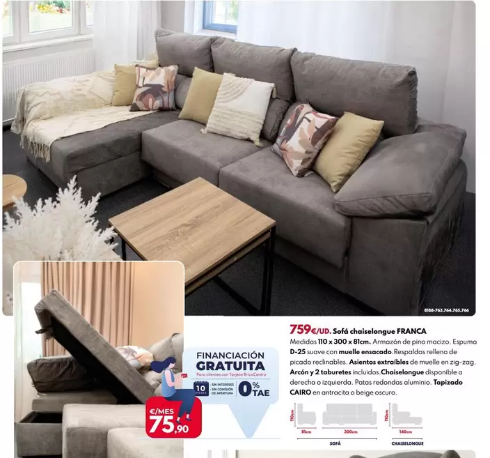 Sofá Chaiselongue Franca
