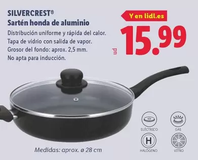 SilverCrest - Sarten Honda De Aluminio
