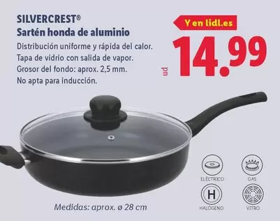 SilverCrest - Sarten Honda De Aluminio