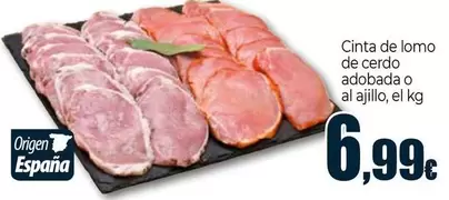 Cinta De Lomo De Cerdo Adobado O Al Ajillo