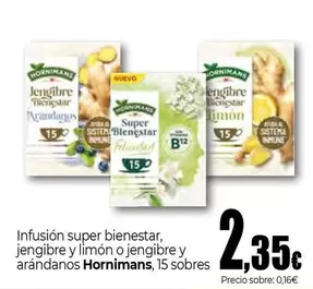 Hornimans - Infusión Super Bienestar, Jengibre Y Limon O Jengibre Y Arandanos