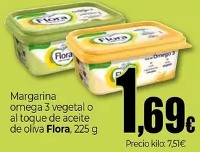 Flora - Margarina Omega 3 Vegetal O Al Toque De Aceite De Oliva