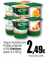 Danone - Yogur Activia Con Frutas Original O 0%
