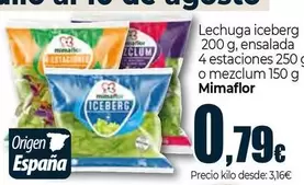 Lechuga Iceberg, Ensalada 4 Estaciones O Mezclum