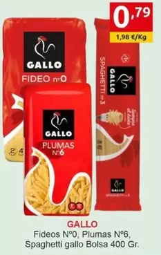Gallo - Fideos No0, Plumas No6, Spaghetti  Bolsa