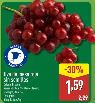 Uva De Mesa Roja Sin Semillas