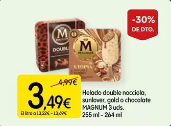 Magnum - Helado Double Nocciola/ Sunlover/ Gold O Chocolate