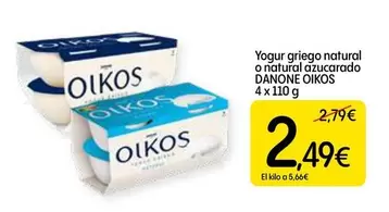 Danone - Yogur Griego Natural O Natural Azucardo Okios