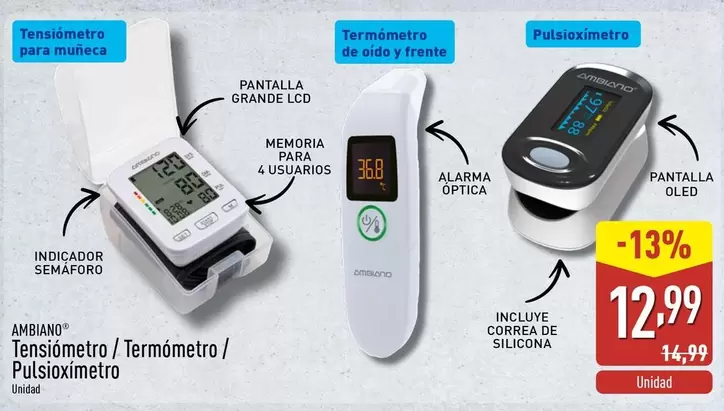 Ambiano - Tensiómetro/Termómetro / Pulsioxímetro 