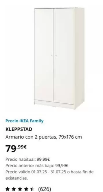 Ikea - Armario Con 2 Puertas 79x176 Cm