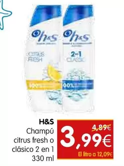 H&S - Champú Citrus Fresh O Clasico 2 En 1