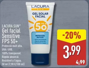 Lacura Sun - Gel Facial Sensitive FPS 50+
