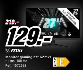 MSI - Monitor Gaming 27" G2712f
