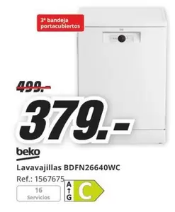 Beko - Lavavajillas BDFN26640WC
