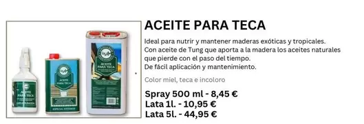 Aceite Para Teca