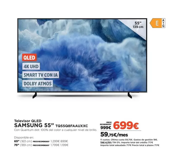 Samsung - Televisor Qled 55 Tq55qf8aauxxc