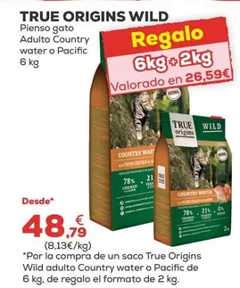 True Origins - Wild Pienso Gato Adulto Country Water O Pacific