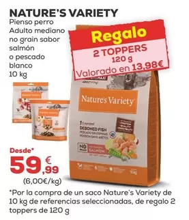 Nature's Variety - Pienso Perro Adulto Mediano No Grain Sabor Salmon O Pescado Blanco