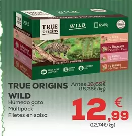 True Origins - Wild Humedo Gato Multipack Filetes En Salsa
