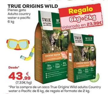 True Origins - Wild Pienso Gato Adulto Country Water O Pacific