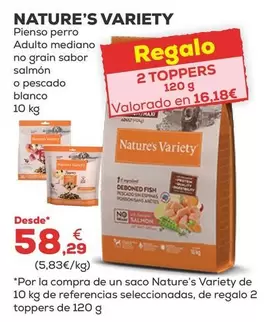 Nature's Variety - Pienso Perro Adulto Mediano No Grain Sabor Salmón O Pescado Blanco