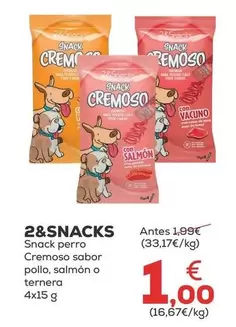 2&Snacks -  Perro Cremoso Sabor Pollo, Salmon O Ternera