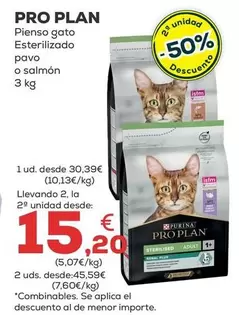 Purina - Pro Plan Pienso Gato Esterilizado Pavo O Salmón