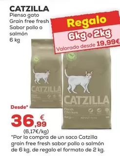 Catzilla - Pienso Gato Grain Free Fresh Sabor Pollo O Salmon