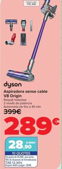Dyson - Aspirador Sin Cable V8 Origin
