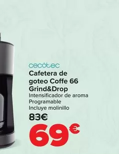 Cecotec - Cafetera De Goteo Coffe 66 Grind&Drop